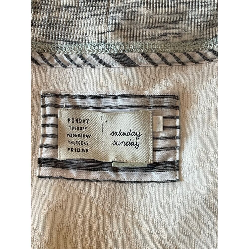 Womens Anthropologie Saturday Sunday Gray Cream Lace Quilted Open Cardigan L - Picture 10 of 10
